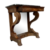 Mahogany console with mirror background period restoration xix th century