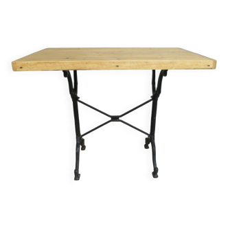 bistro table metal base rustic top