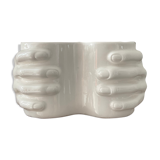 Vintage vase Enamelled ceramic hands 70s