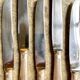 6 silver metal knives