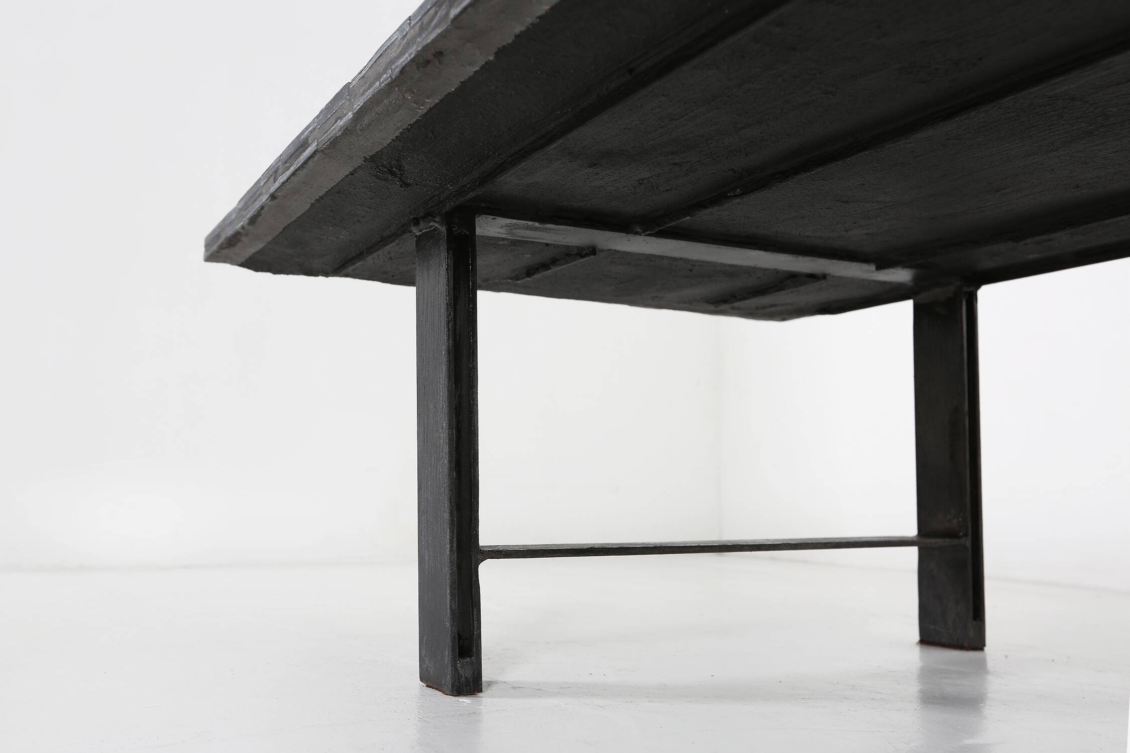 Rare brutalist Brazilian stone coffee table by Pia Manu, ca. 1960