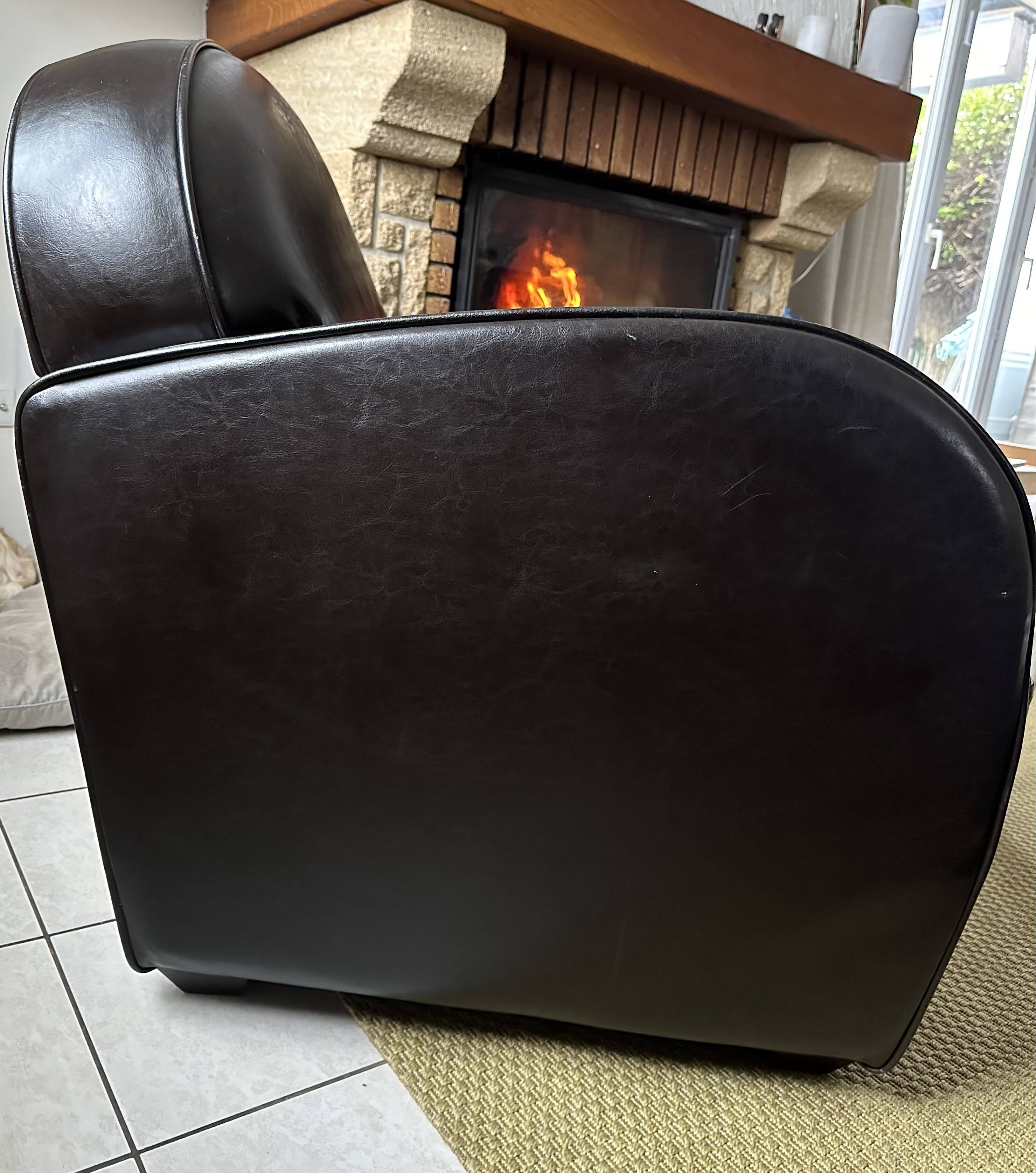 Genuine leather club chair