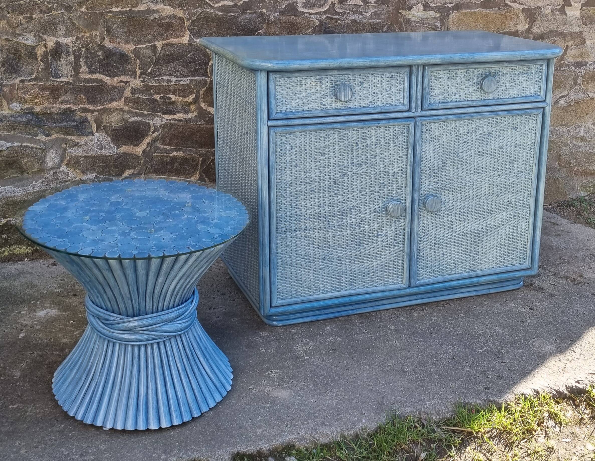 Retro "Wheat Sheaf" coffee table by McGuire America, modernist, 60s/70s.
