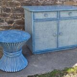 Retro "Wheat Sheaf" coffee table by McGuire America, modernist, 60s/70s.