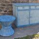 Retro "Wheat Sheaf" coffee table by McGuire America, modernist, 60s/70s.