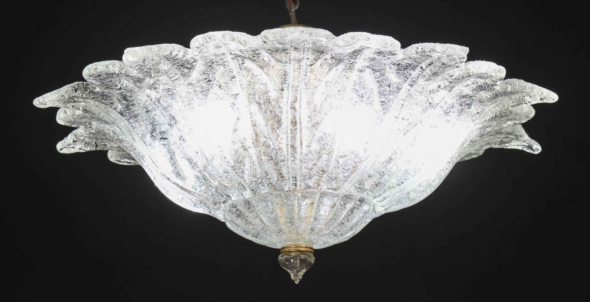 Set of 3 Amsterdam Palmetta, Italian Murano Glass Ceiling Light or Flush Mo