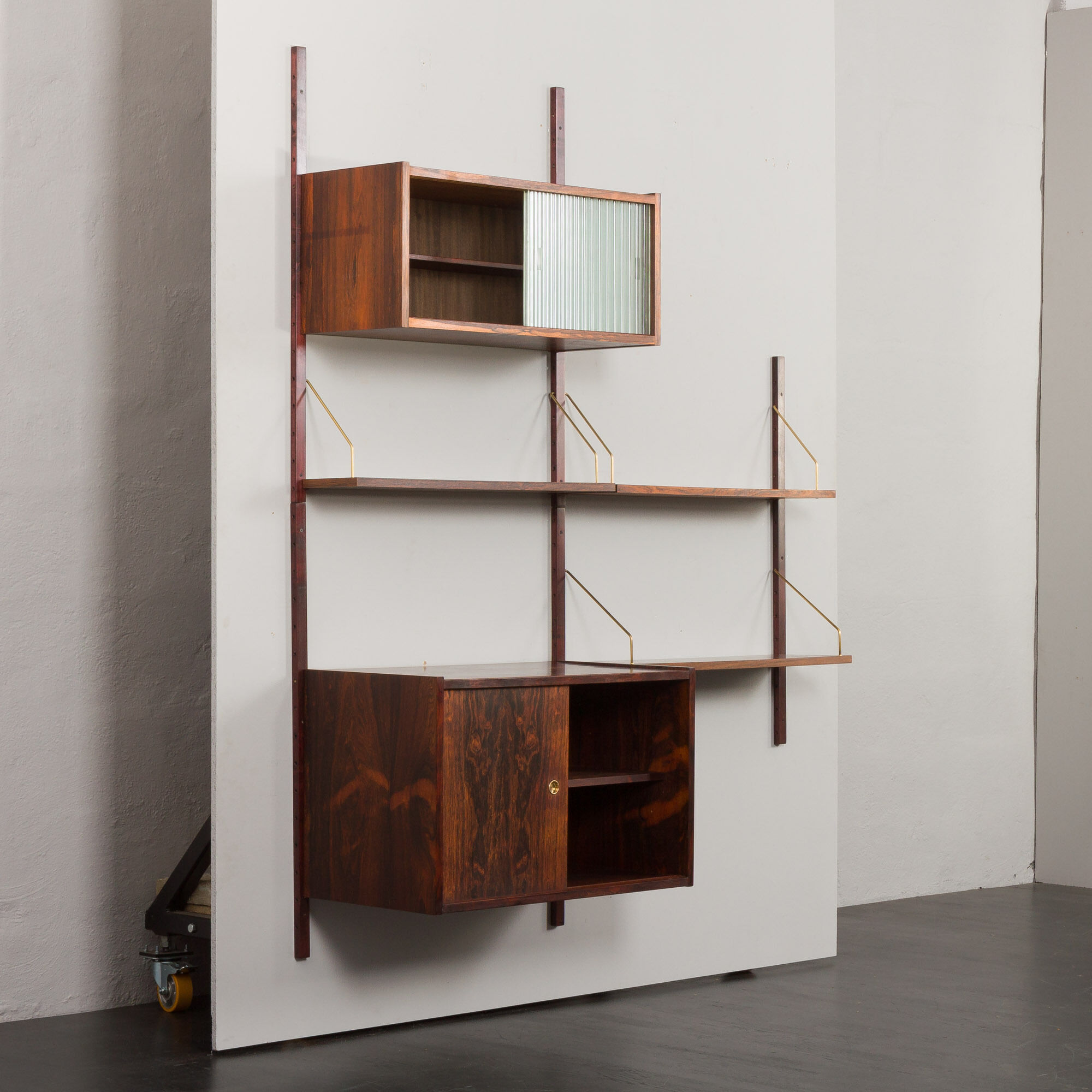 rosewood wall unit by Preben Sorensen for PS System, Randers, 1960s