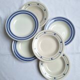 Vintage blue soup plates