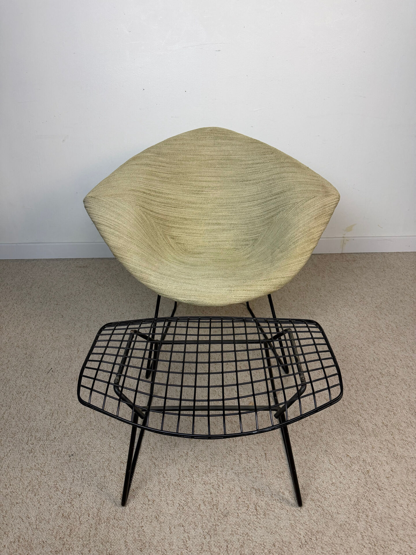 Diamond chair & ottoman by Harry Bertoia for Knoll