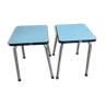 Duo of vintage matching stools in 60s formica brand Elem