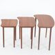 Set of 3 asymmetrical teak nesting tables / side tables / Mid Century Danish Modern Design / 1950s / 1960s