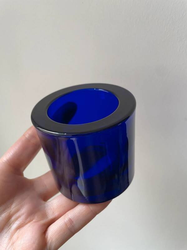 Iittala Kivi x Marimekko Vintage Royal Blue Candle Holder