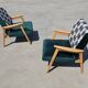 Paire de fauteuils Mid-Century Modern retapissés années 1960