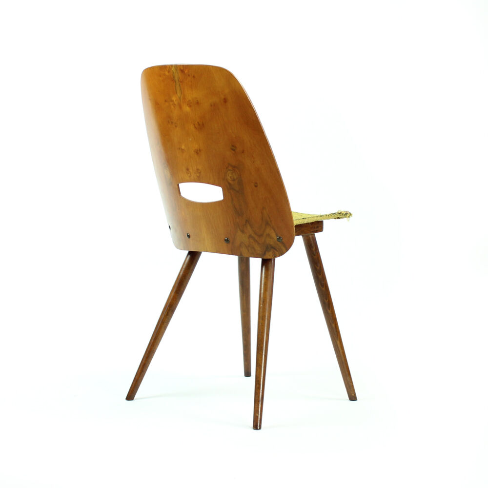 Frantisek Jirak Lollipop chair in walnut veneer for Tatra, circa 1960