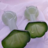Paire de vases en verre soufflé multicouches style Murano anciens, rétro colorés, Art déco