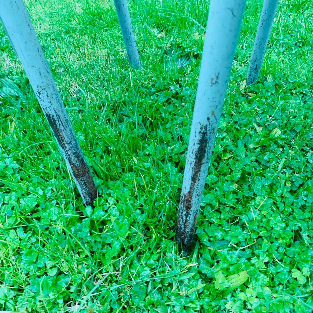 Set of 4 school chairs - wood & metal