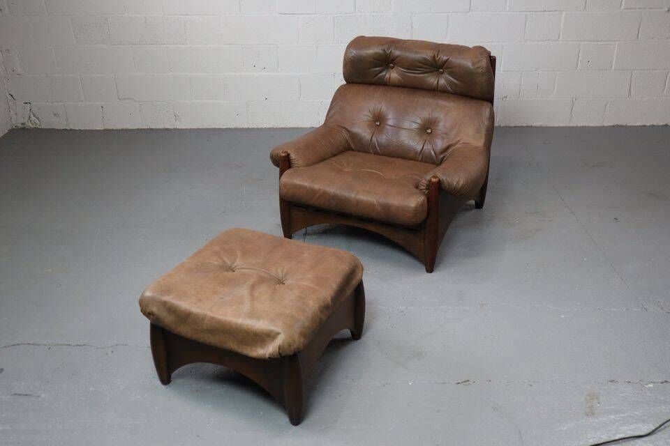Ranger lounge chair with ottoman by Erik Deforce for Gervan Belgium, 1970.