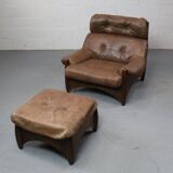 Ranger lounge chair with ottoman by Erik Deforce for Gervan Belgium, 1970.