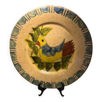 Old pottery plate signed