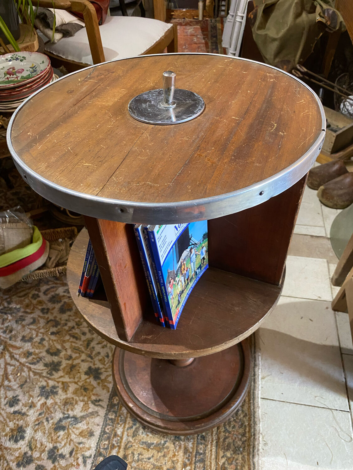 Vintage rotating 1950s bookcase