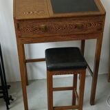 Secretary desk with stool in macasar from the 60s