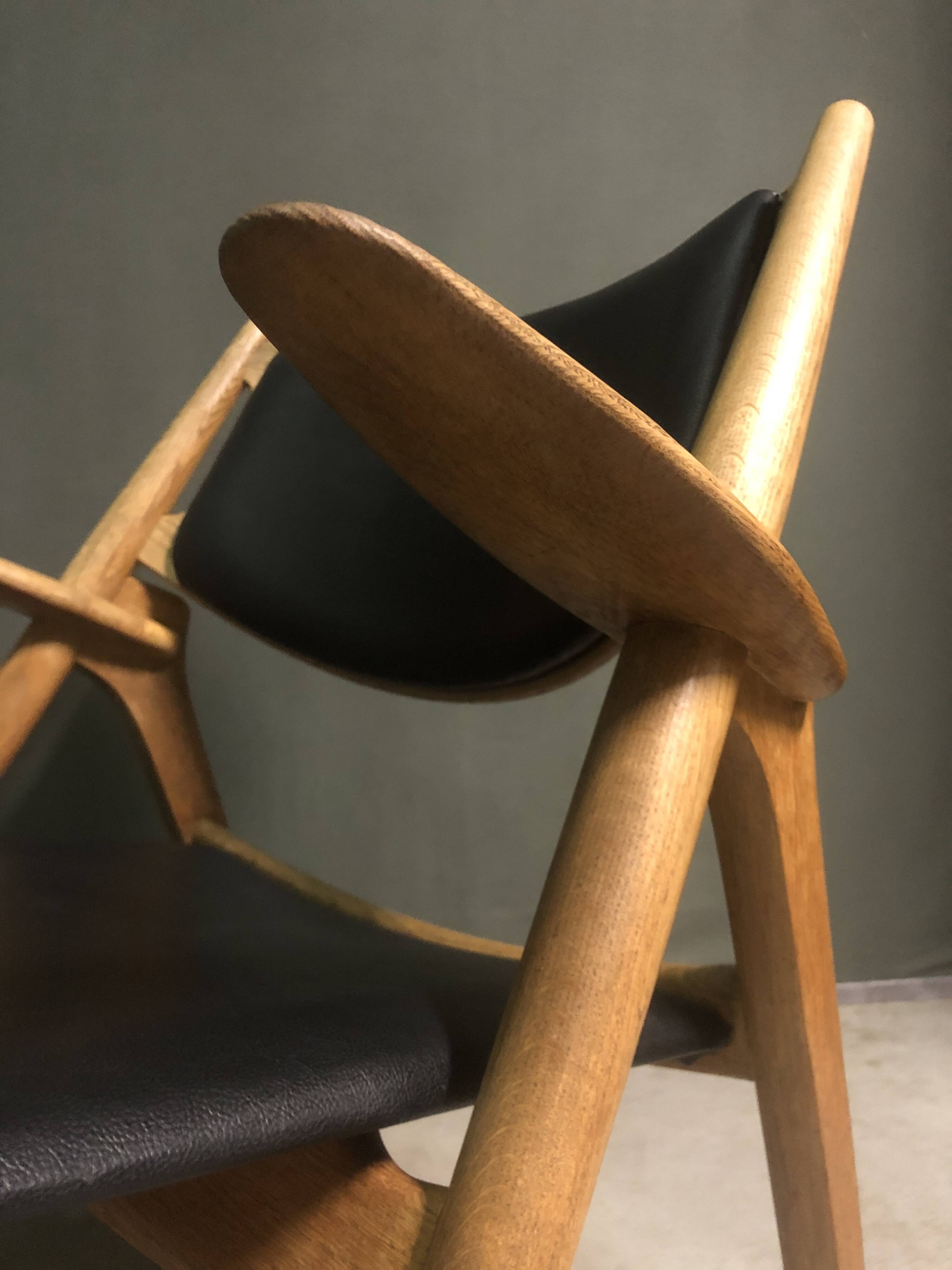 CH28 Sawbuck Lounge Chair by Hans Wegner for Carl Hansen & Søn, 1950s