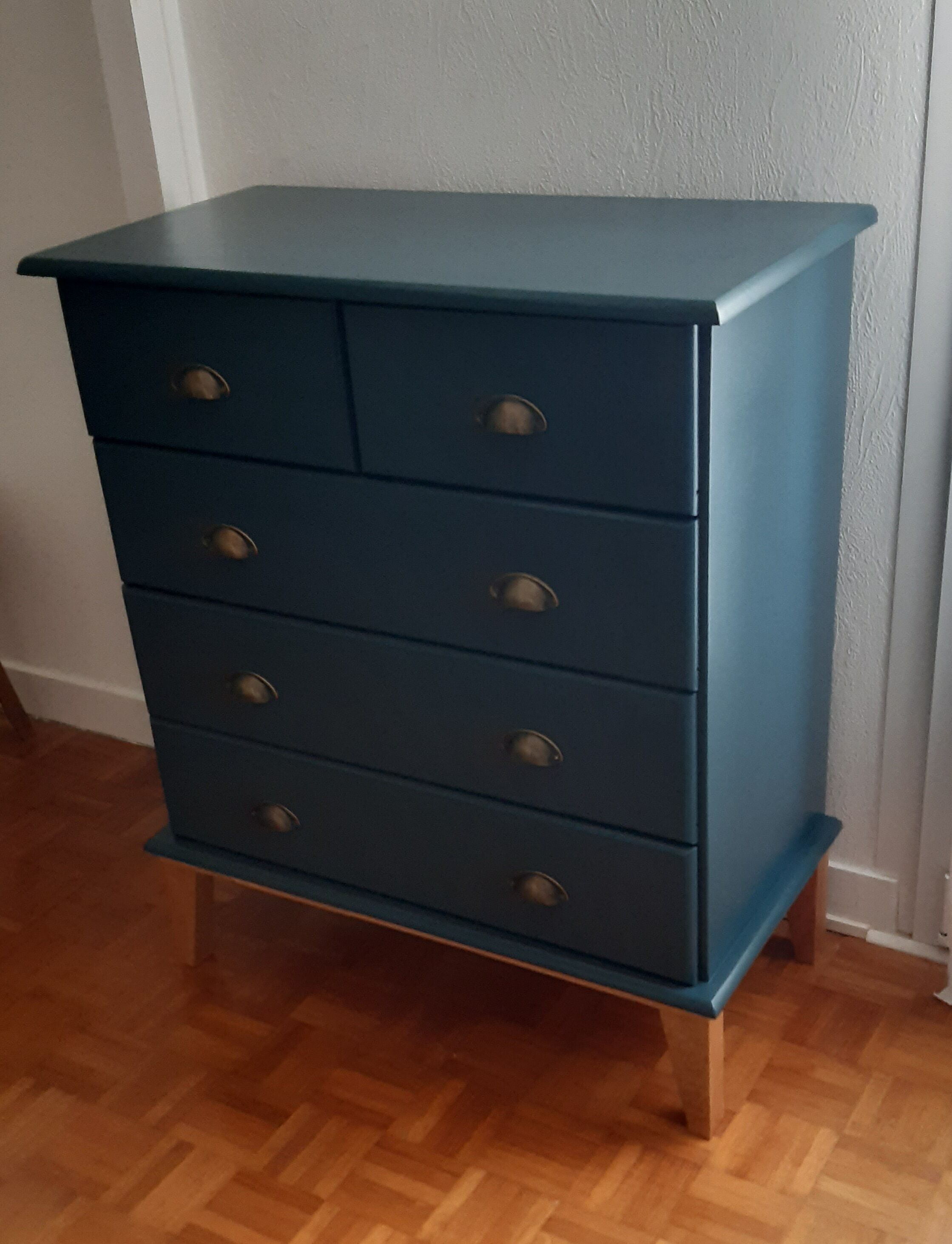 Commode scandinave bleu ganne