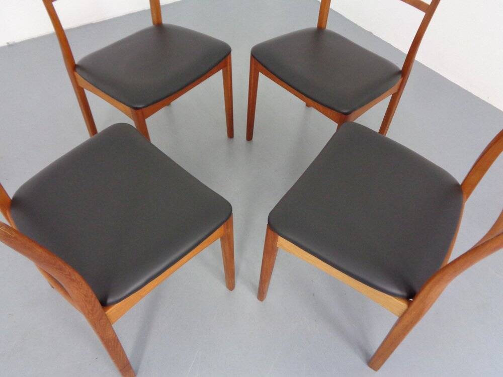 Danish Teak Dining Chairs, 1960s, Set of 4