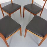 Danish Teak Dining Chairs, 1960s, Set of 4