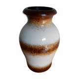 West Germany 290-34 vase in white and brown glazed ceramic