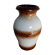 Vase West Germany 290-34 en céramique émaillée blanc et marrons