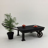 Industrial coffee table natural bog oak