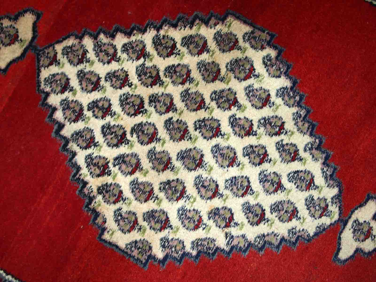 Vintage Indian Carpet Seraband handmade 91cm x 163cm 1970s, 1C757