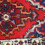 Vintage persian carpet hamadan handmade 1.3' x 1.9' (40cm x 60cm) 1970s, 1c761