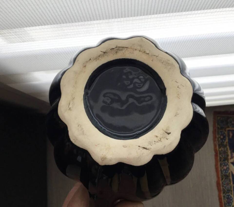 Ceramic melon jug signed