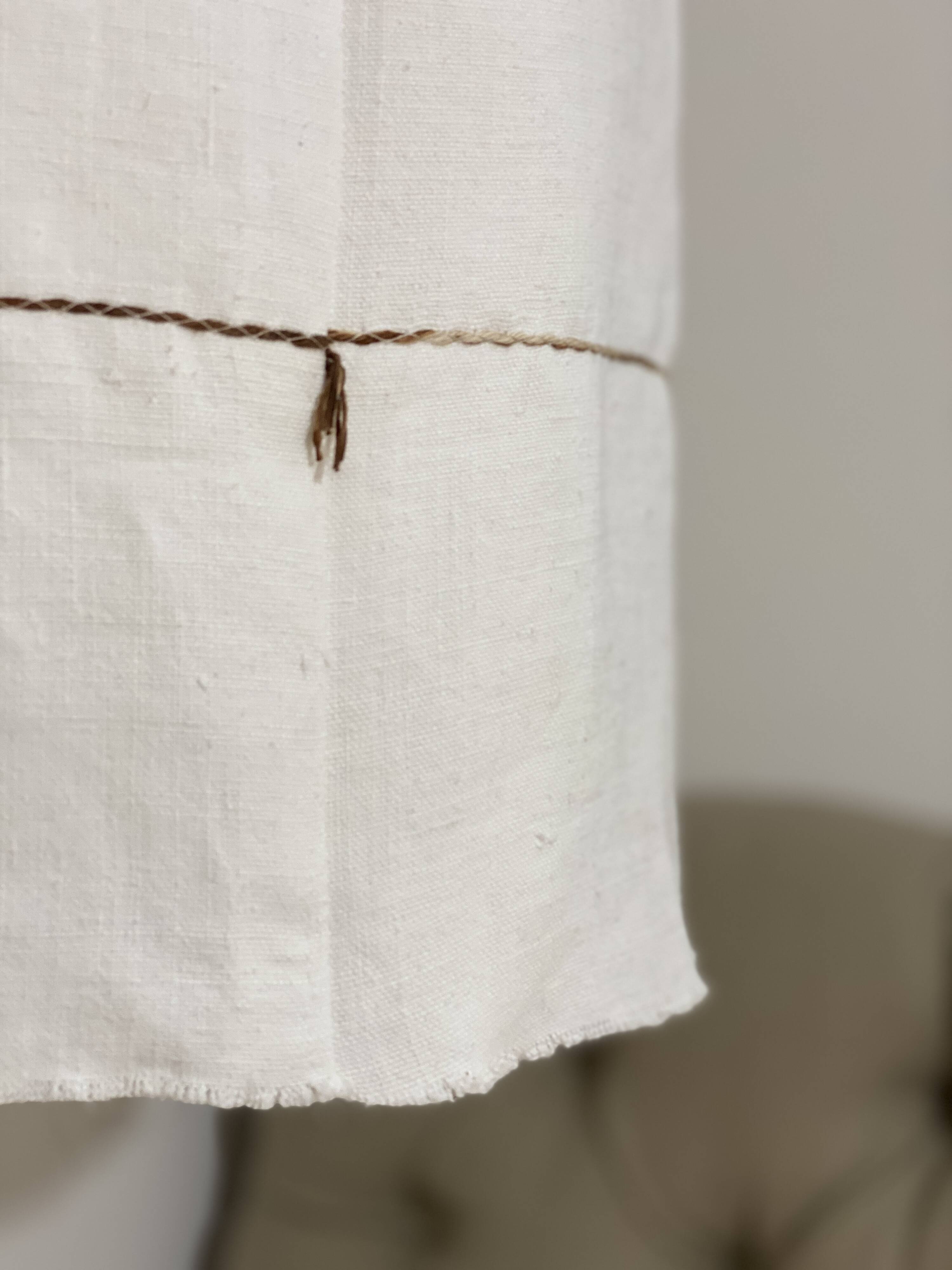 Old linen fabric lampshade suspension
