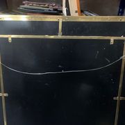 Mirror in brass and white veined black marble from the 70s