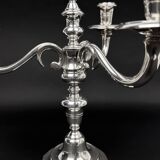 Pair of chrysalia silver metal 3-light candlestick holders