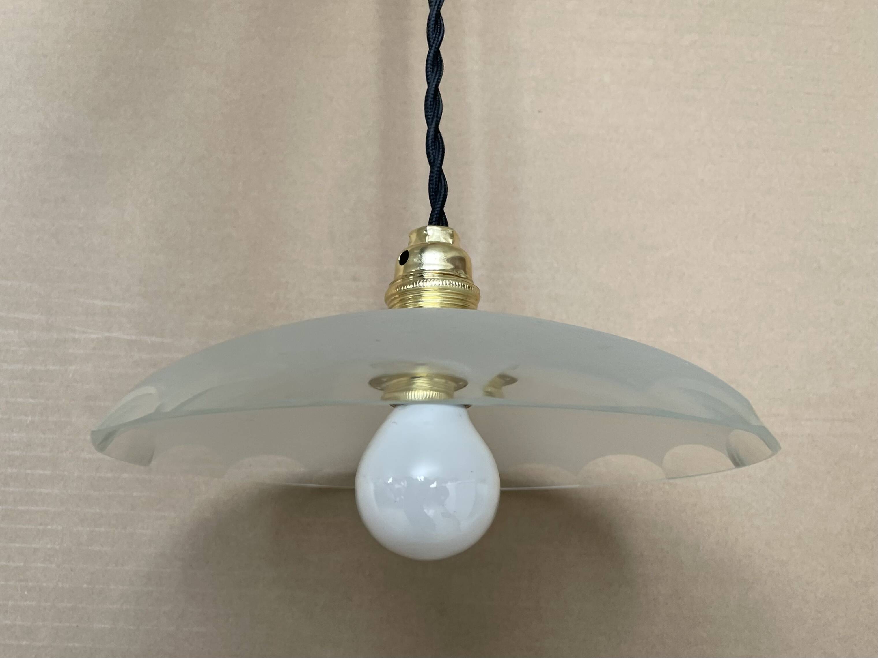 Small antique glass pendant light