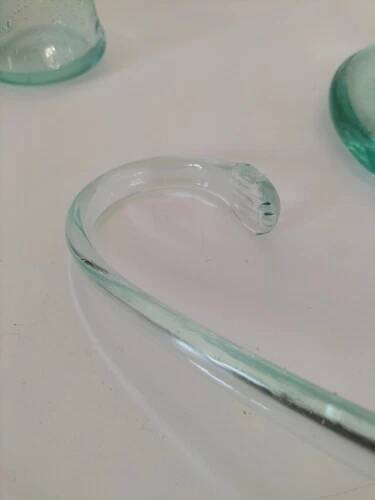 Service en verre soufflé bullé vert d'eau – Coupe sur pied, 5 tasses et louche