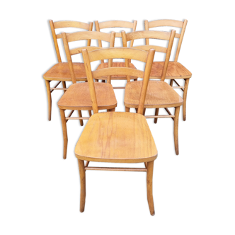 Six Luterma chairs, stylized seat, vintage, 50s-60s