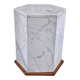 Italian hexagonal Carrara marble monolith pedestal side table