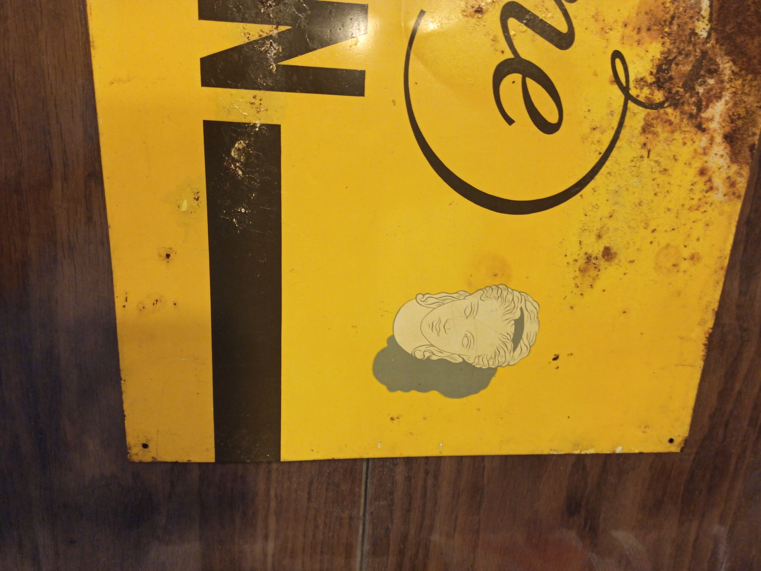 Old painted advertising sheet glossy lustral cadoricin