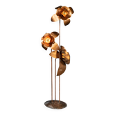 Vintage 20thc italian brass floral floor lamp c.1970