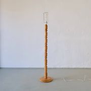 Carved pine floor lamp | Sweden | 1960s