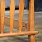 Bed of Guillerme and Chambron solid light oak France 1970