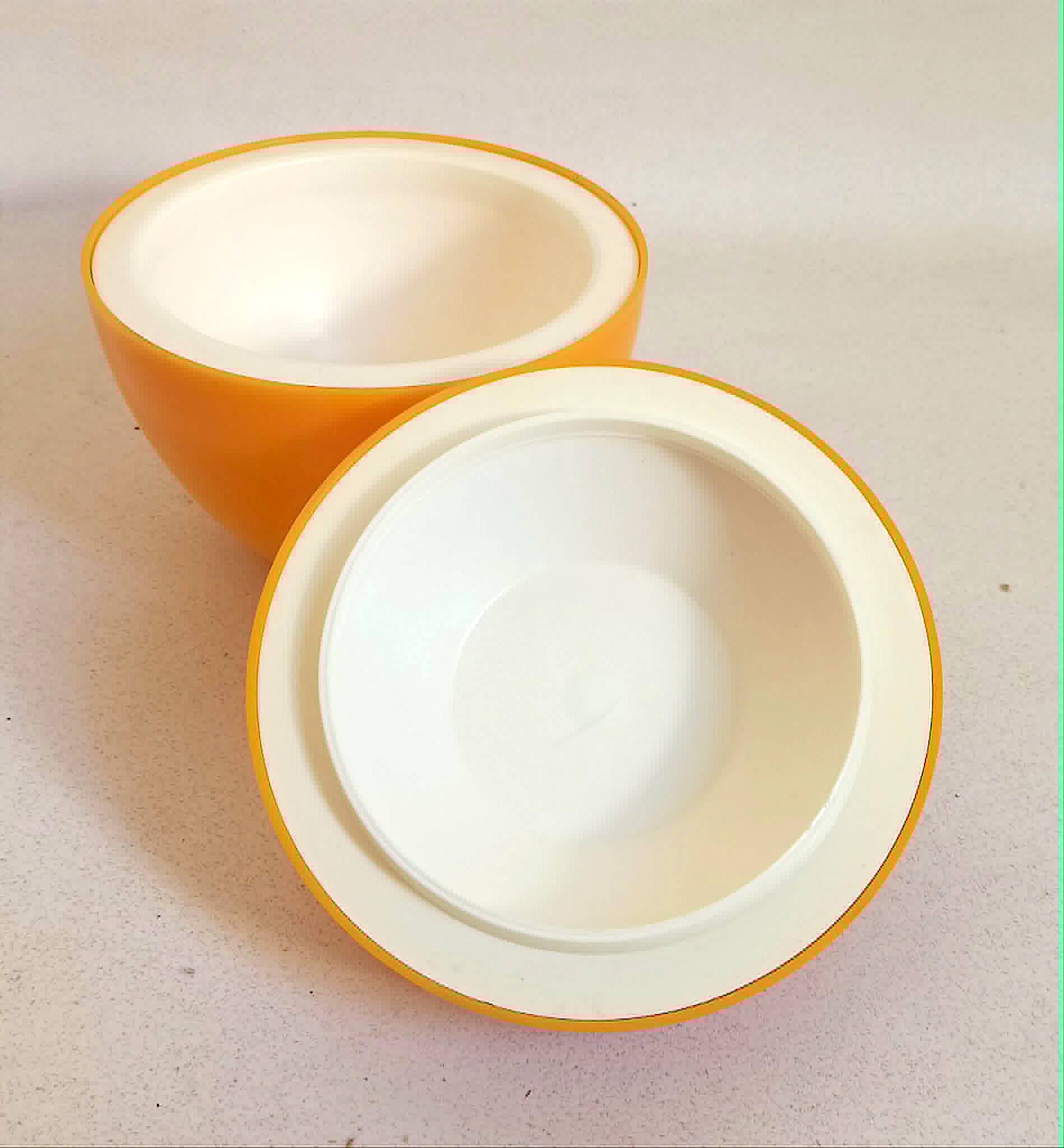 Orange ice bucket 1970s Height 17 cm