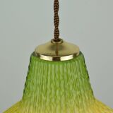 Lampe vintage Art Nouveau texturée verte