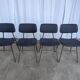 Set of 4 Vintage Stol Kamnik School Chairs Blue Upholstered Retro Dining Ch