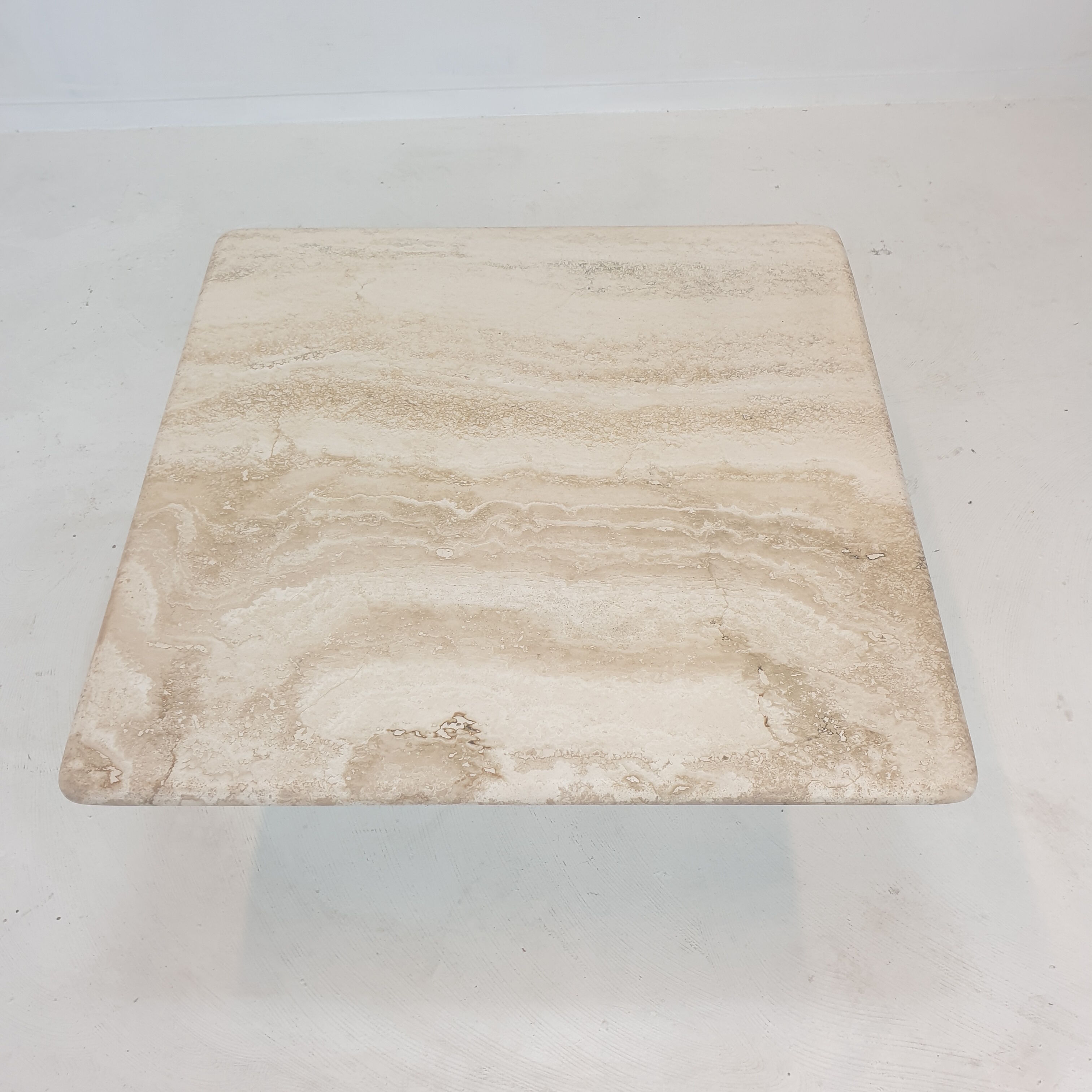 Italian travertine coffee table, 1980's